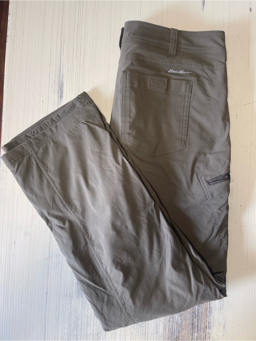 Eddie Bauer Men's Olive Green First Ascent Guide Pro Fleece Lined Pant